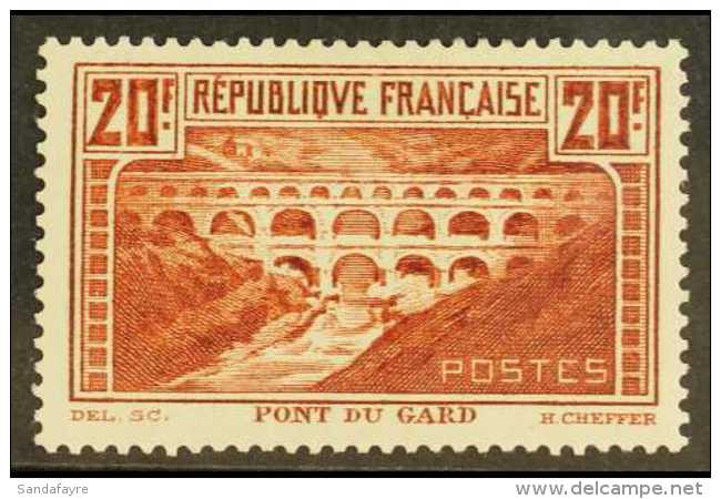 1929-31 20f Chaudron "Pont Du Gard" Type I, Yvert 262A, Very Fine Mint. For More Images, Please Visit... - Altri & Non Classificati