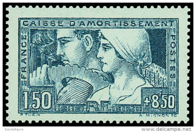 1928 1fr 50 + 8fr 50 Blue "La Travaille", Yv 252, Very Fine Mint. For More Images, Please Visit... - Altri & Non Classificati