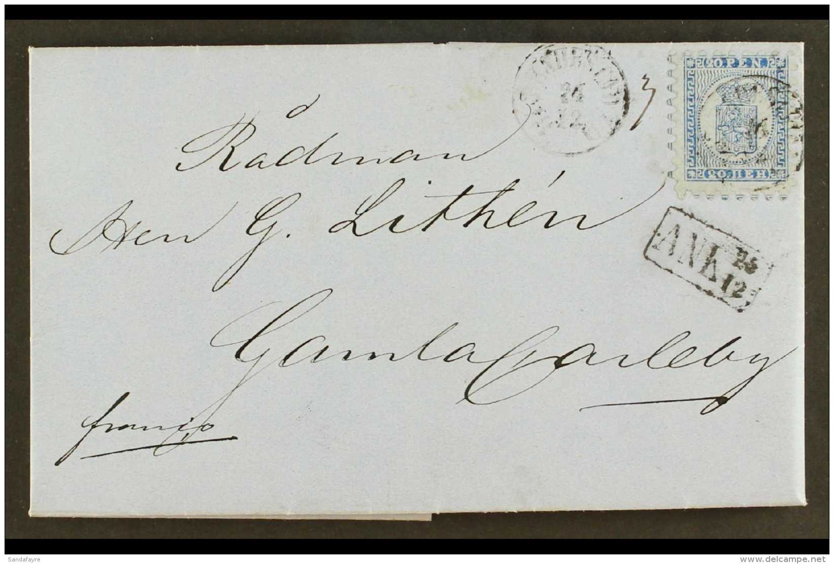 1867 (24 Dec) Entire Letter Addressed To Gamla Karleby, Bearing 1866 20p Bright Blue Roul Type Ii (Michel 8 Bx, SG... - Altri & Non Classificati