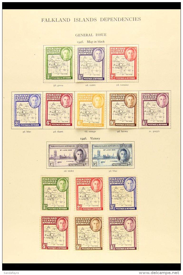 1946-49 VERY FINE MINT COLLECTION On Dedicated Album Pages. Inc 1946 Thick Map Set Plus 6 Additional, Different... - Falkland