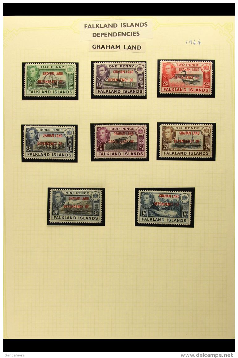 1944-1949 VERY FINE MINT COLLECTION In Hingeless Mounts, All Different, Inc 1944-45 Overprints All Four Sets,... - Falkland