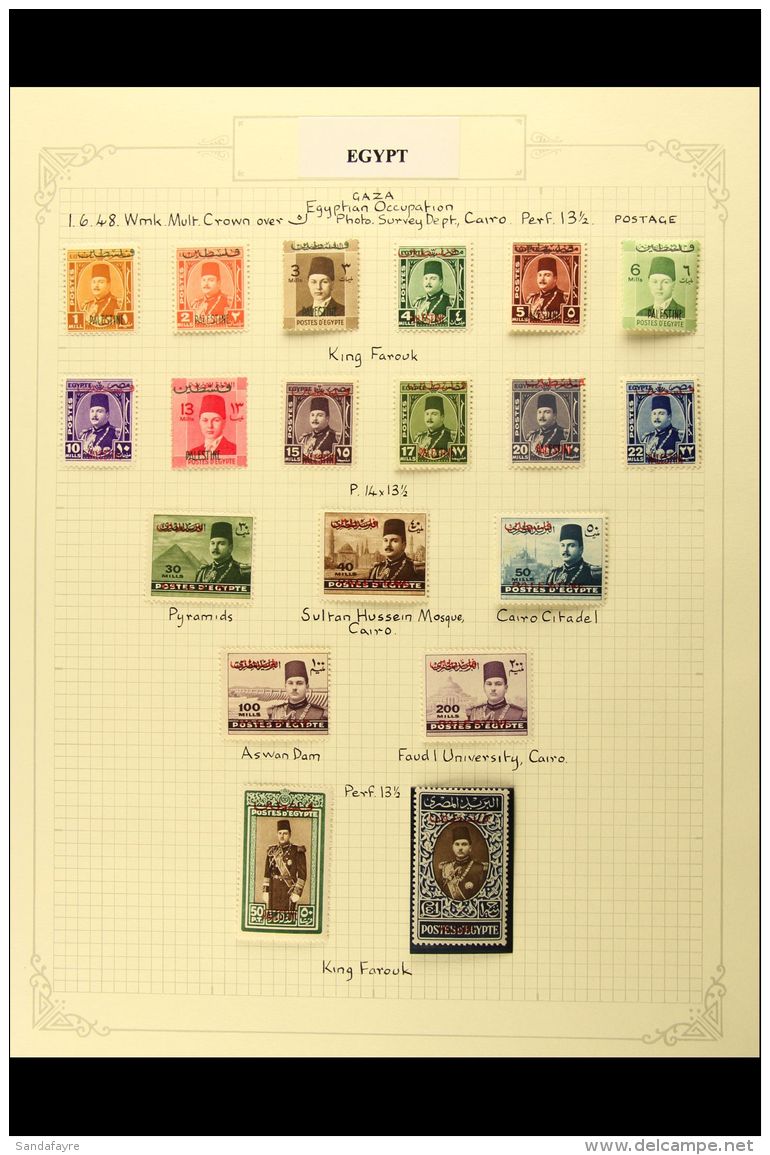 GAZA, EGYPTIAN OCCUPATION 1948-58 VERY FINE MINT COLLECTION, Neatly Arranged, We See 1948 Definitives, Airmails,... - Altri & Non Classificati