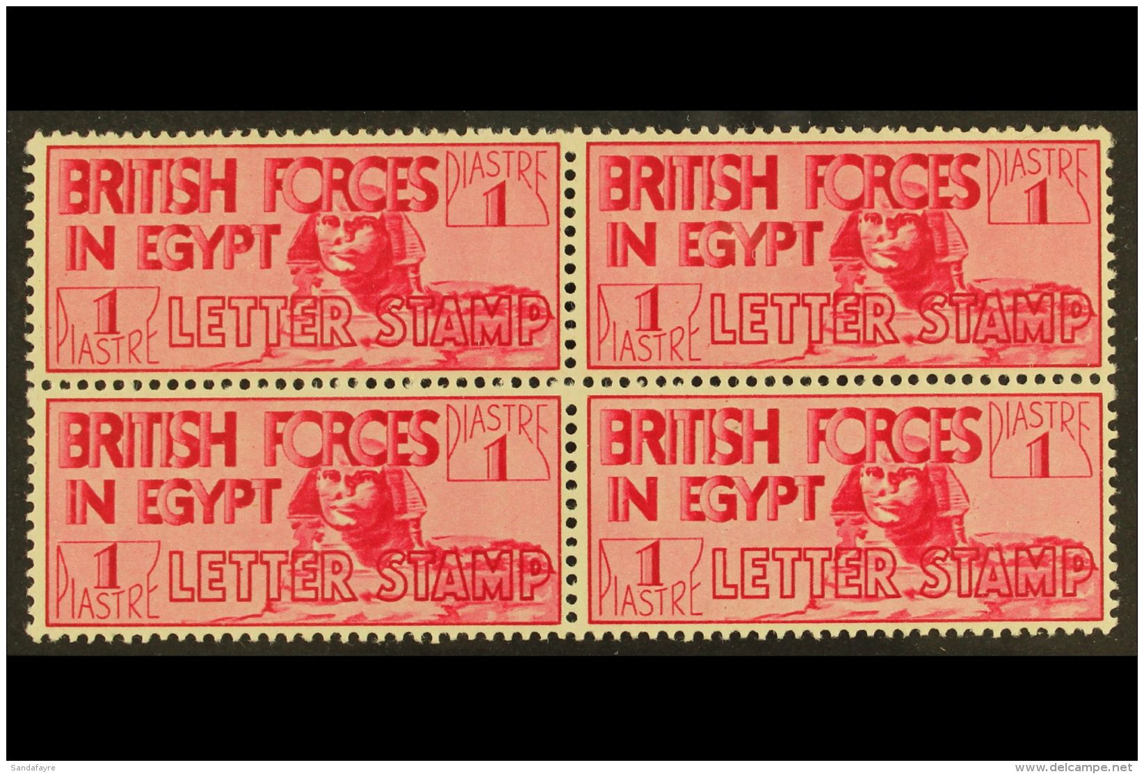 BRITISH FORCES IN EGYPT 1934-5 1p Carmine, P14&frac12;x14, BLOCK OF FOUR, SG A7, Very Fine Mint, Lightly Hinged On... - Altri & Non Classificati