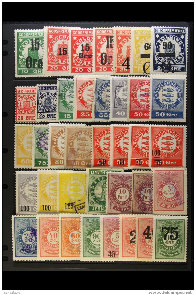 RAILWAY STAMPS 19th Century To 1950's ALL DIFFERENT Mint Or Used Collection. Can See Good Sections Of Aalborg,... - Altri & Non Classificati