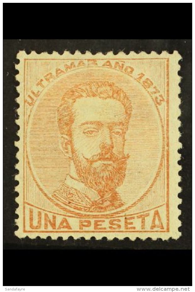 1873 1 Peseta Red Brown "Amadeo", Scott 57, Fine Mint With O.G For More Images, Please Visit... - Altri & Non Classificati