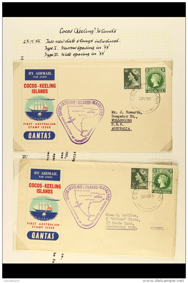 AUSTRALIA USED IN COCOS ISLANDS 1955-62 Attractive Collection Covers Bearing Australian Stamps Tied By Cocos... - Isole Cocos (Keeling)