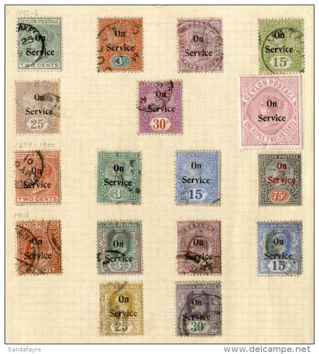 OFFICIALS 1895-1904 Complete Mint Or Used Basic Collection, Includes 1895 Set To 30c Used Plus 1r12 Mint,... - Ceylon (...-1947)