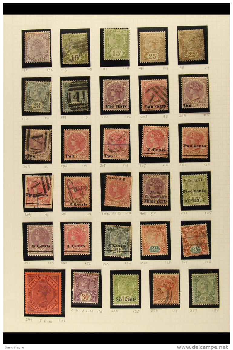 MESSY 19TH CENTURY TO 1950'S ACCUMULATION Of Stamps On Pages And Stockcards From Many Different Old Collections,... - Ceylon (...-1947)