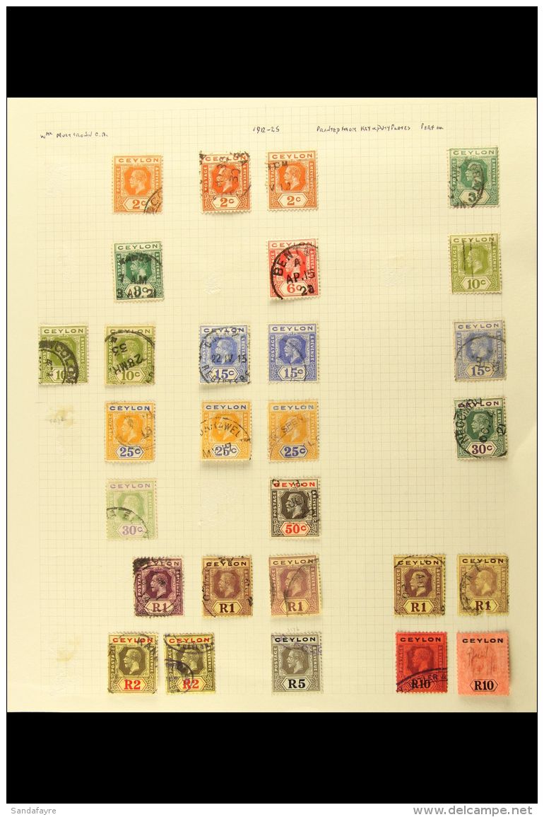 1899-1990 COLLECTION On Leaves, Mint (some Later Never Hinged) &amp; Used Stamps, Inc (all Used) 1899-1900 Set To... - Ceylon (...-1947)