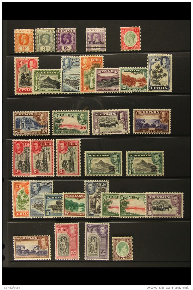 1899-1958 FRESH MINT COLLECTION Includes 1899-1900 Set To 75c, 1903-05 Values To 30c, 1904-05 Values To 1r50 And... - Ceylon (...-1947)