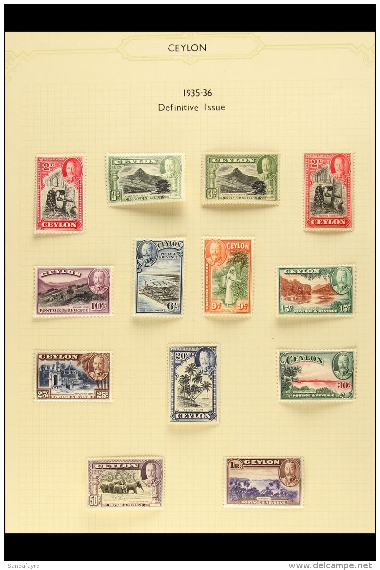 1883-1969 VERY FINE COLLECTION Mint, Never Hinged Mint And Used - The 1935-1963 Period Neatly Displayed On Album... - Ceylon (...-1947)