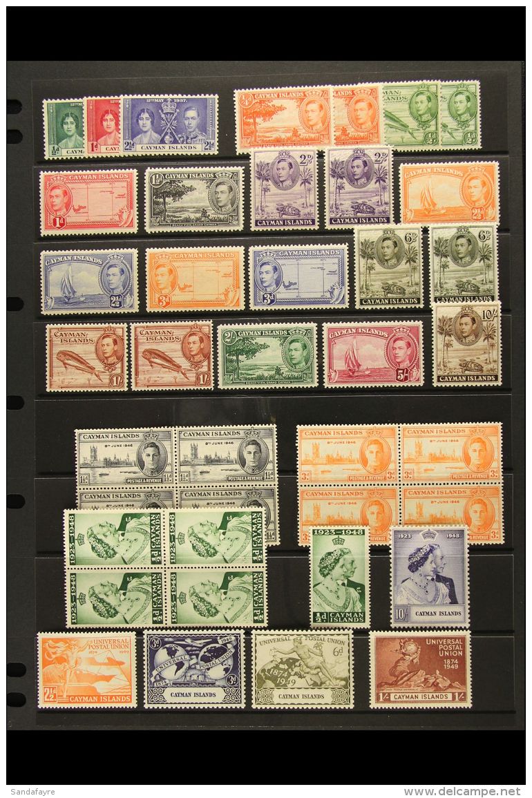 1937-49 KGVI VERY FINE MINT COLLECTION On A Stock Page. Includes 1937 Coronation Set, 1938-48 Set Plus Some Perf... - Cayman (Isole)