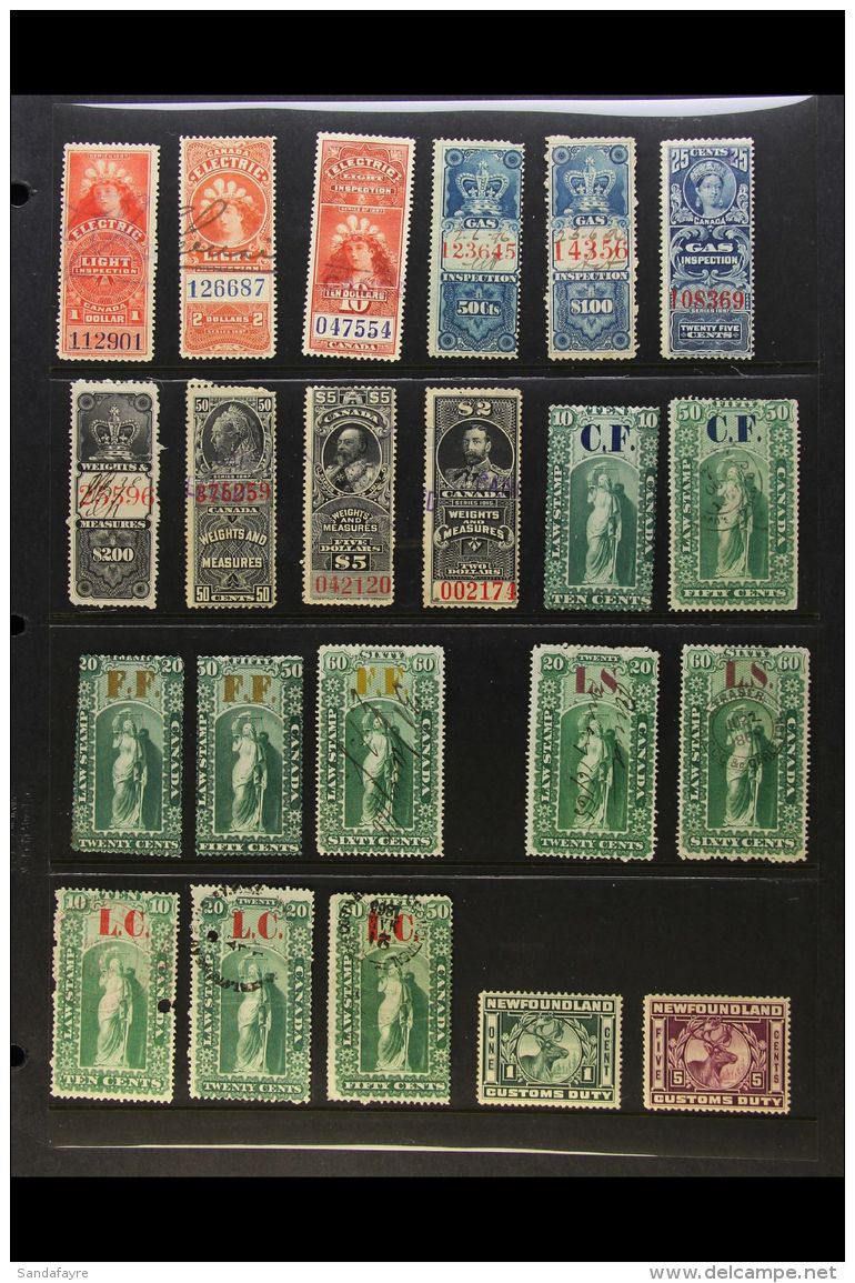 REVENUE STAMPS Accumulation On Stockleaves, In Packets, Etc. Good Range Of Types And Values Including Weights And... - Altri & Non Classificati