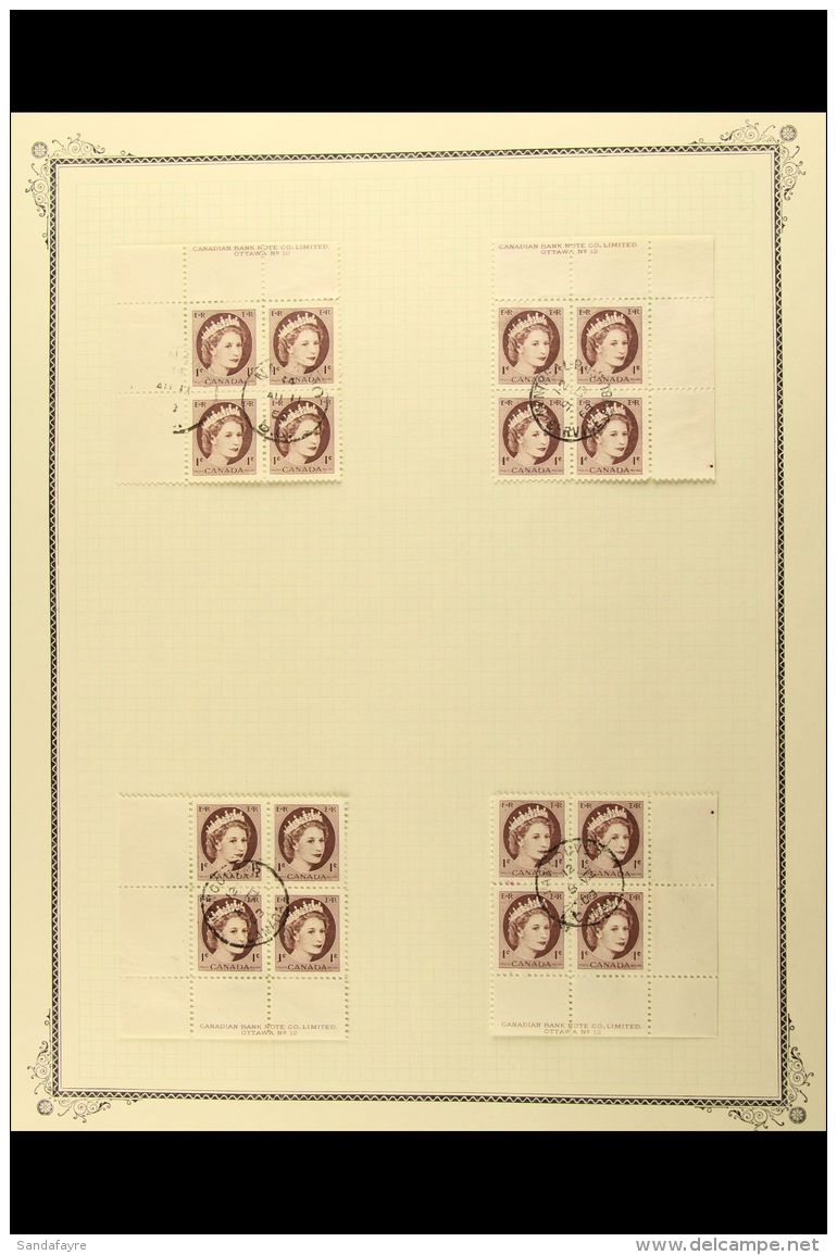 1953-54 "WILDING" PORTRAIT PLATE BLOCK COLLECTION An Extensive Collection Of Used Corner Plate Blocks And Most... - Altri & Non Classificati