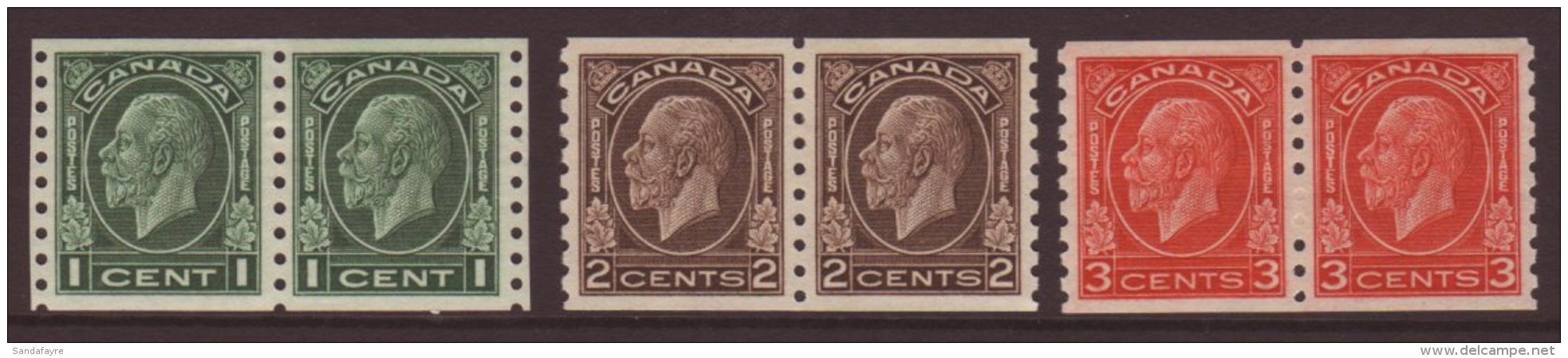1933 Coil Set SG 326/28, In Very Fine Mint Horizontal Pairs. (6 Stamps) For More Images, Please Visit... - Altri & Non Classificati