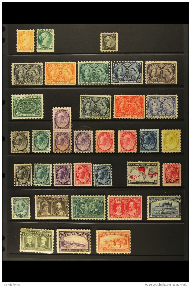 1868-1936 MINT SELECTION On Stock Pages. Includes 1897 Jubilee Range To 50c, 1897-1902 Defins To 7c, 1908 Quebec... - Altri & Non Classificati