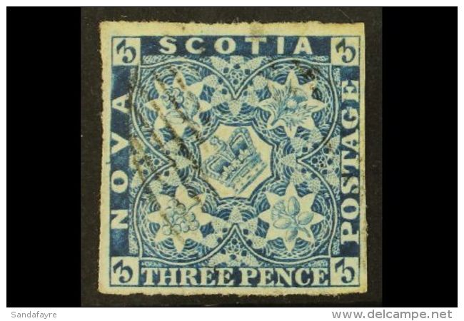 1851-61 3d Bright Blue, SG 3, Very Fine Used With 4 Good/large Margins &amp; Light Barred Oval Cancellation.... - Altri & Non Classificati