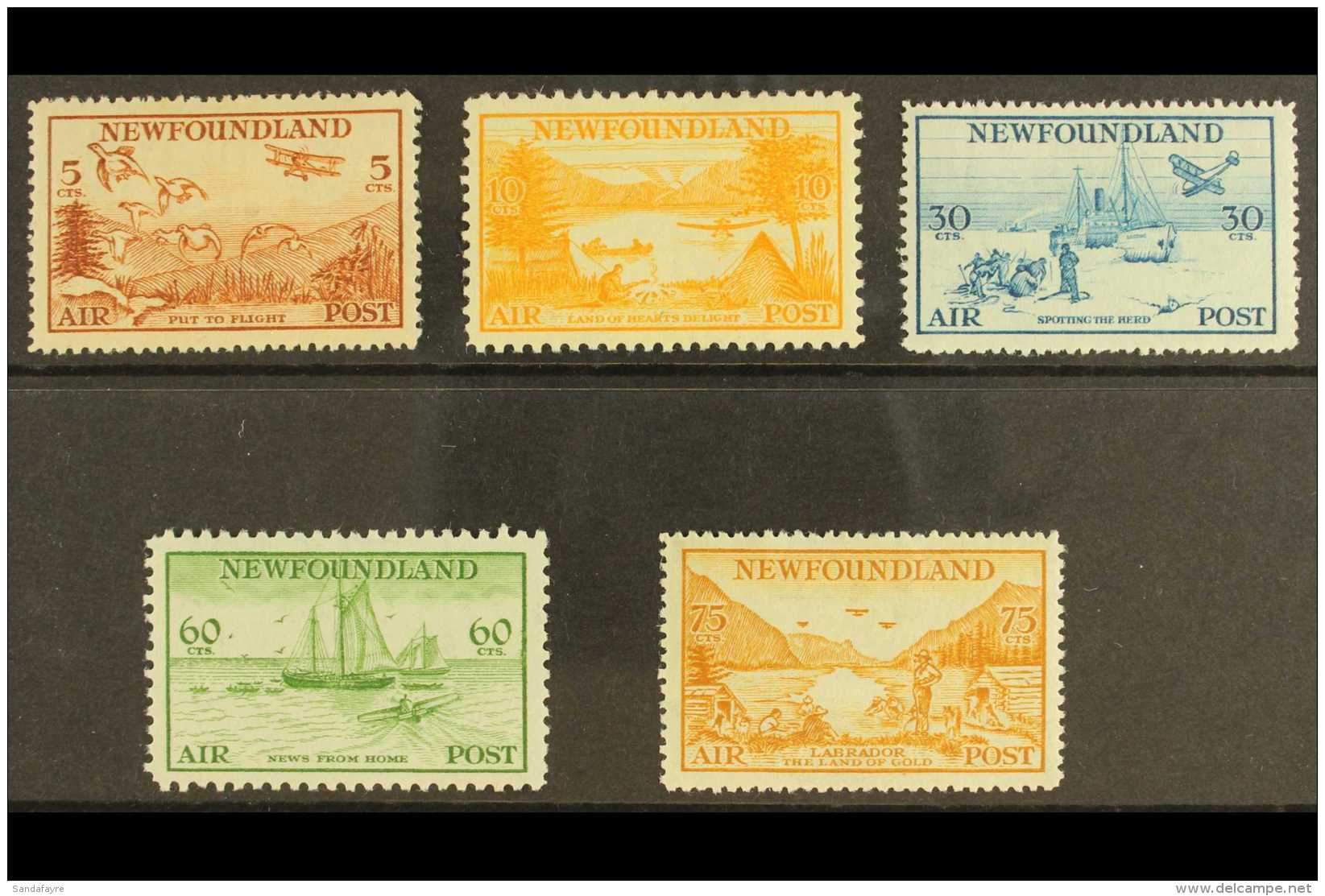 1933 Air Set Complete, SG 230/34, Very Fine Mint (the 30c, 60c &amp; 75c Values Never Hinged) 5 Stamps. For More... - Altri & Non Classificati
