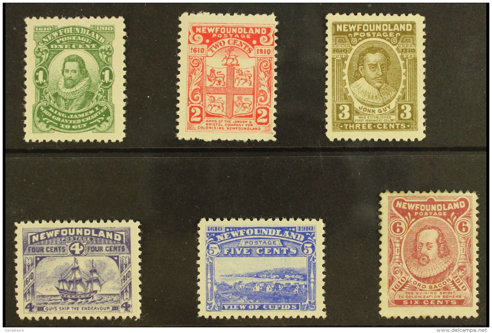 1910 Tercentenary (perf 12) Set To 6c Type A ("Z" Reversed), SG 95/100, Fine Mint. (6 Stamps) For More Images,... - Altri & Non Classificati