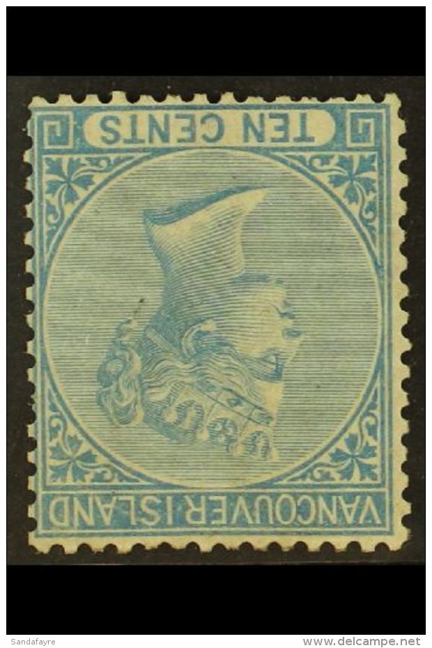 1865 10c Blue, Perf 14, Variety "wmk Inverted", SG 14w, Very Fine Mint Part Og. Lovely Example Of This Elusive... - Altri & Non Classificati