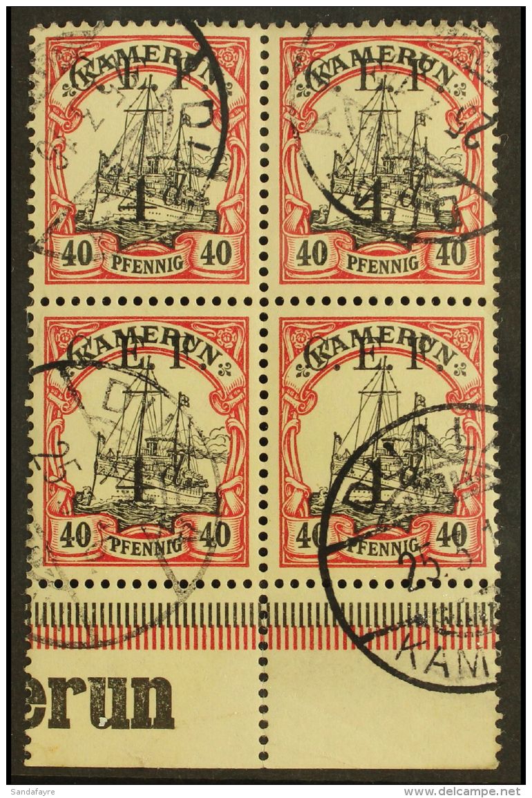 1915 4d On 40pf Black &amp; Carmine, SG B7, Fine Cds Used Marginal Block Of 4. For More Images, Please Visit... - Altri & Non Classificati