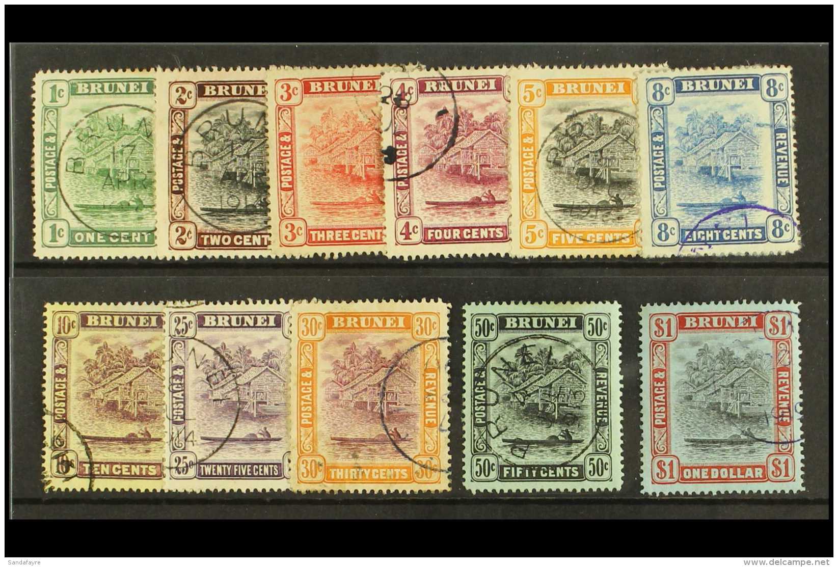 1908 New Colours Set To $1 Complete, SG 34/46, Fine To Very Fine Used. (11 Stamps) For More Images, Please Visit... - Brunei (...-1984)