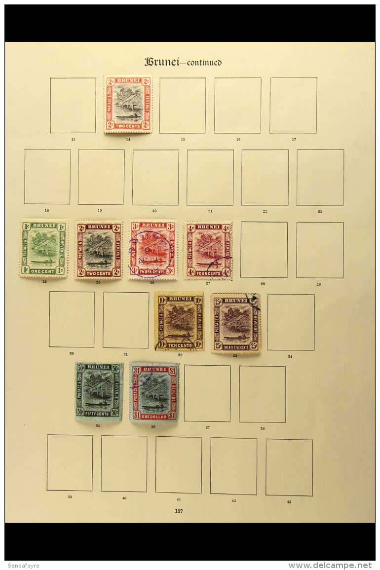 1907-1937 COLLECTION ON "NEW IMPERIAL" LEAVES All Different Mint And Used, Generally Fine Condition. Note 1908-22... - Brunei (...-1984)