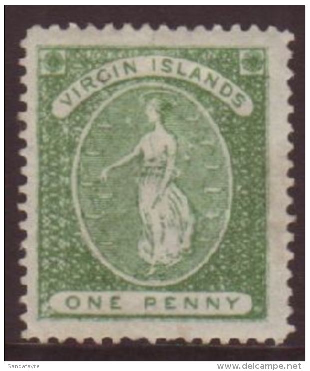 1878 1d Green, Watermark Upright SG 22b (position 22), Fine Mint.  For More Images, Please Visit... - British Virgin Islands