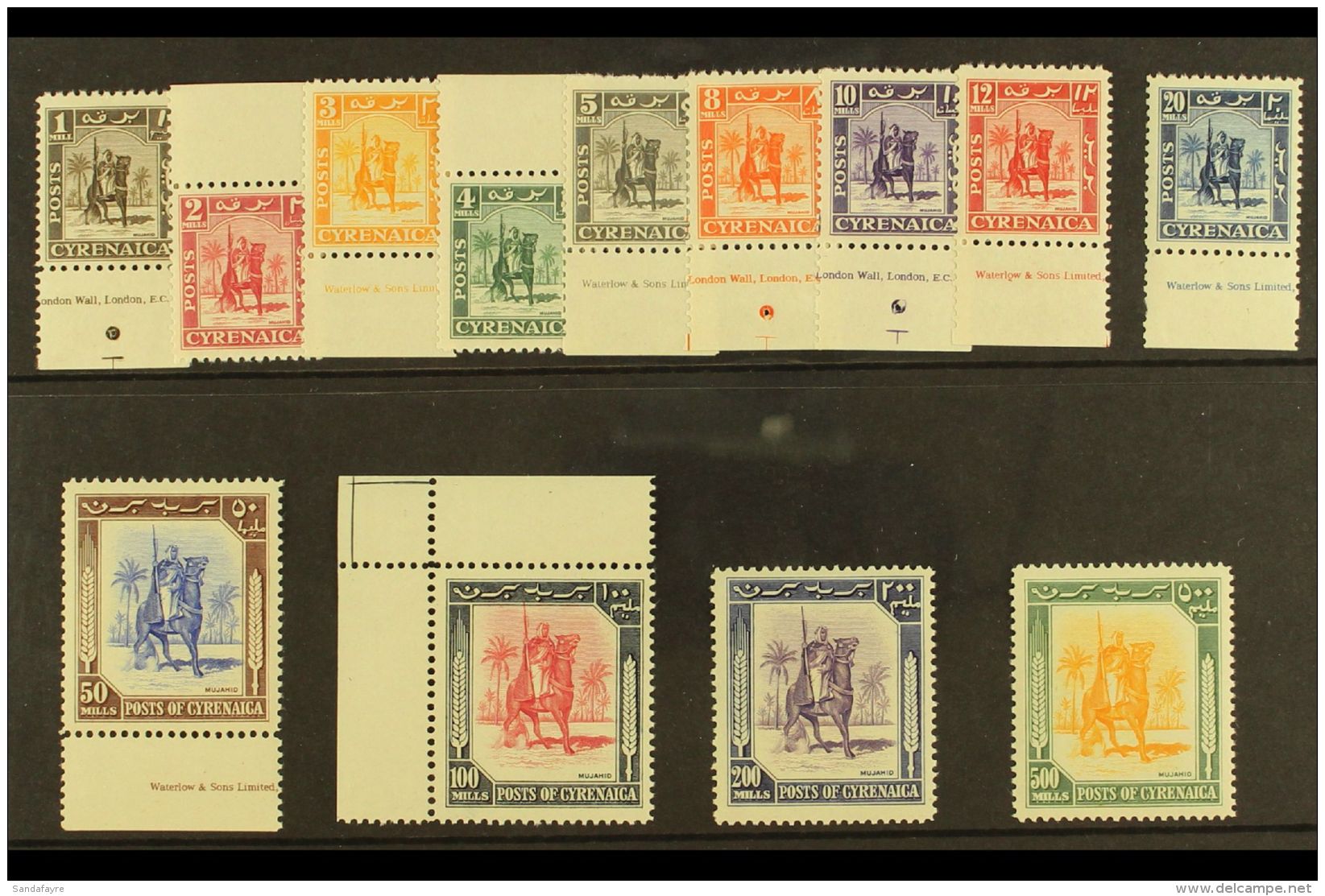 CYRENAICA 1950 "Mounted Warrior" Complete Definitive Set, SG 136/148, Never Hinged Mint. (13 Stamps) For More... - Africa Orientale Italiana