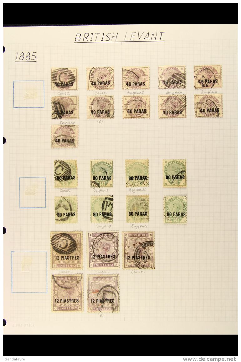 TURKISH CURRENCY 1885-1922 POSTMARK COLLECTION. An Interesting Collection With A Strong Range Of Issues That... - Levante Britannico