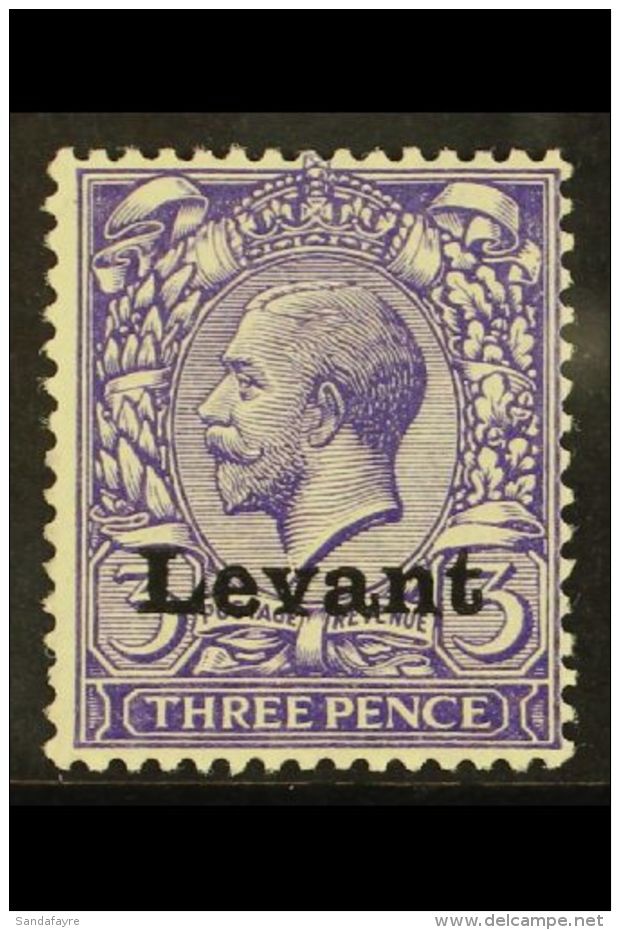 SALONICA 1916 KGV 3d Bluish Violet "Levant" Opt'd, SG S4, Fine Mint For More Images, Please Visit... - Levante Britannico