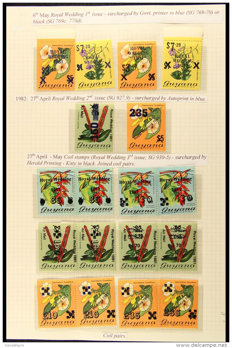 1980-1987 VERY FINE MINT &amp; NHM COLLECTION On Leaves, Many Stamps Being Never Hinged, ALL DIFFERENT,  Inc... - Guyana Britannica (...-1966)