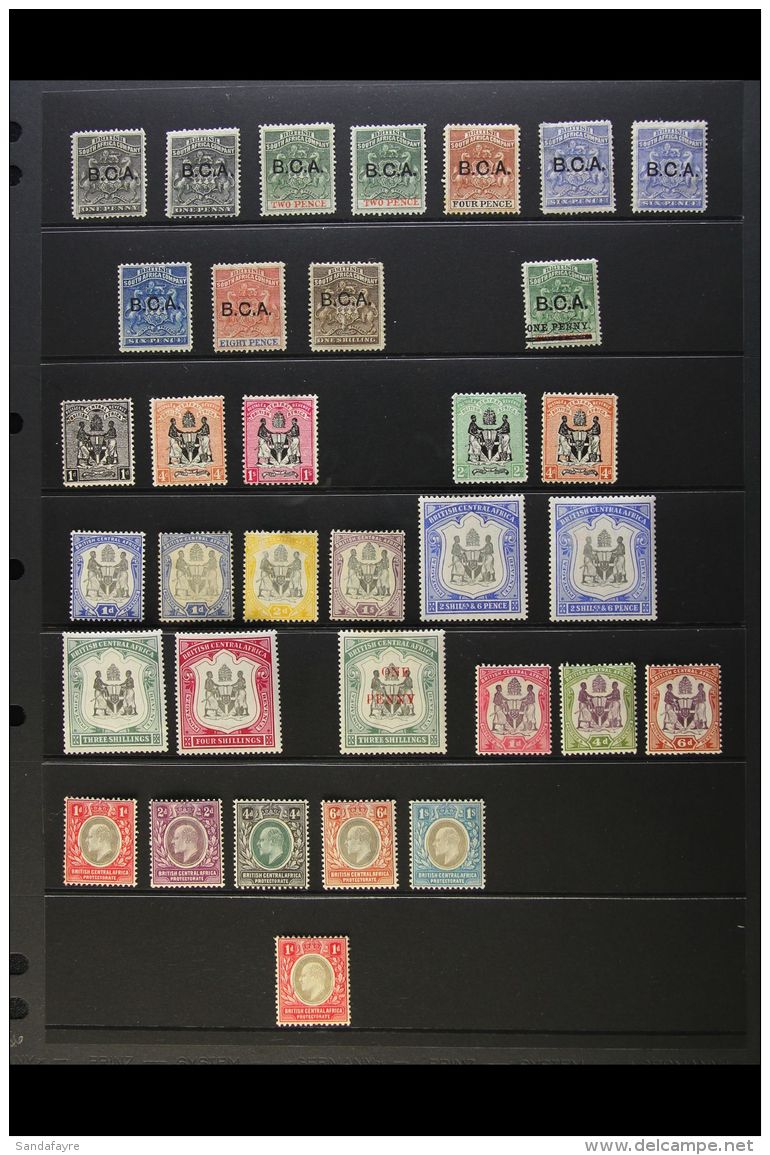 1891-1907 VERY FINE MINT COLLECTION Presented On A Stock Page. Includes 1891 Stamps Of Rhodesia "BCA" Overprinted... - Nyassaland (1907-1953)