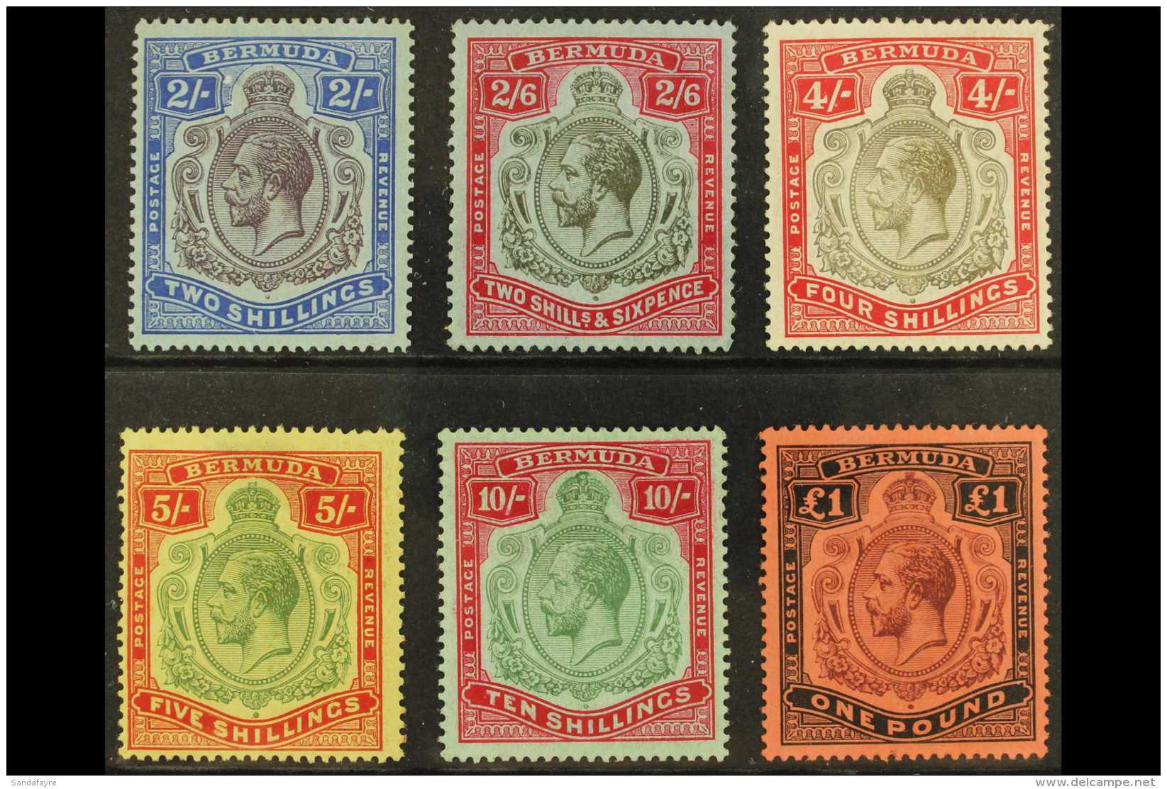 1918-22 KGV "Key Types" Wmk Mult Crown CA Set, SG 51b/5, Mint, &pound;1 Has Small Hinge Thin (6). For More Images,... - Bermuda