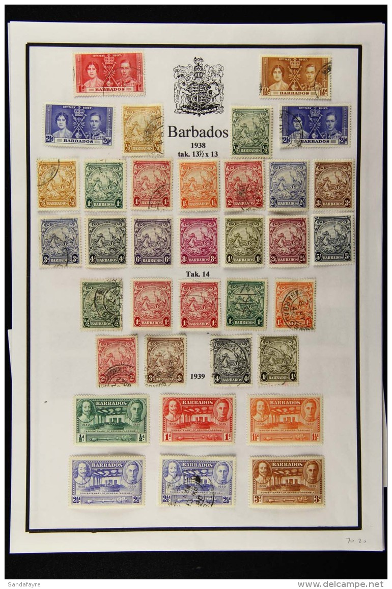 1937-1952  MINT AND USED COLLECTION Generally Fine And Fresh. Note 1938-47 Definitives Range To 5s Mint And 1s... - Barbados (...-1966)