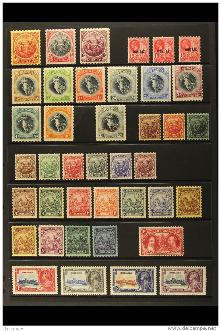 1905-35 MINT COLLECTION Presented On Stock Pages. Includes 1905 &frac12;d, 1906 Nelson Range To 6d, 1906 1d... - Barbados (...-1966)