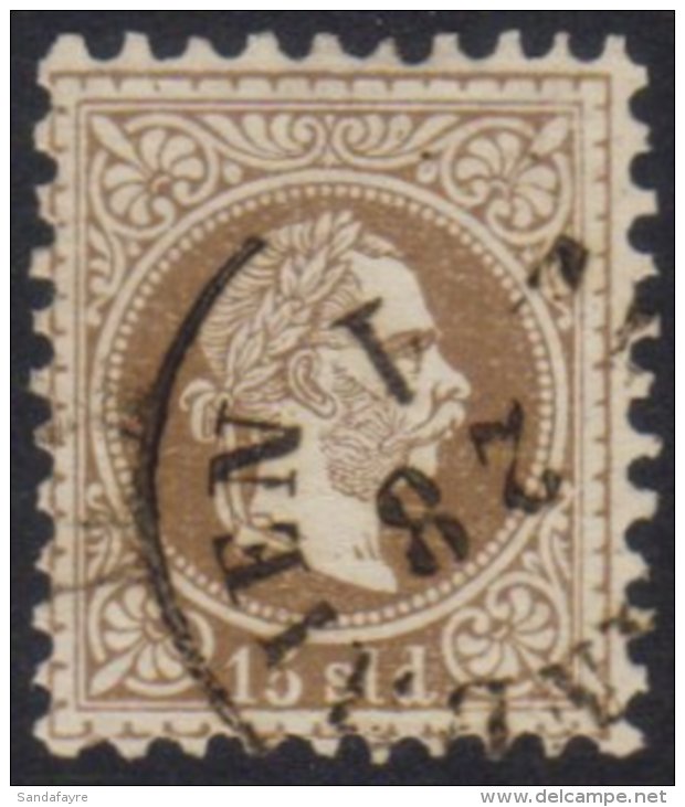 LEVANT 1867 15s Brown Franz Joseph, Fine Printing, Perf 9&frac12;, Michel 5, Very Fine Used With Neat Cds. For... - Altri & Non Classificati