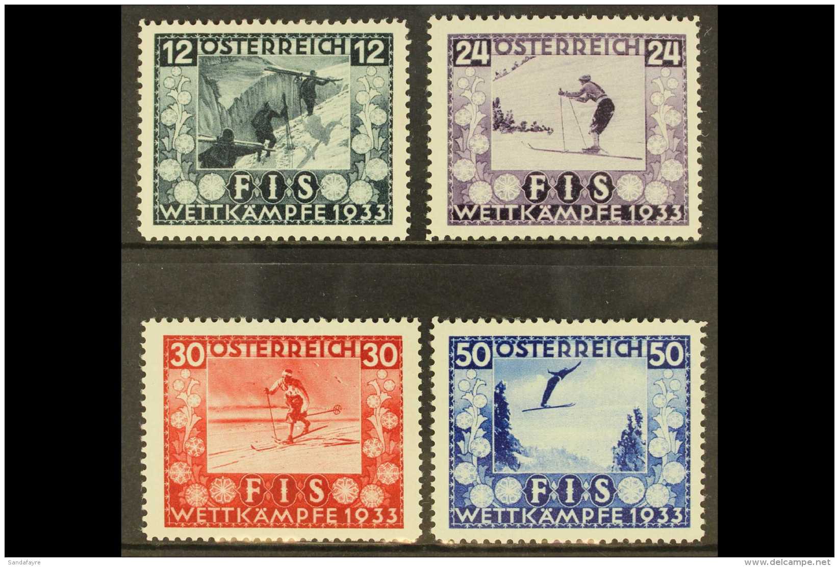 1933 Skiing Championships (F.I.S.) Complete Set, Mi 551/554, Very Fine Mint. (4 Stamps) For More Images, Please... - Altri & Non Classificati