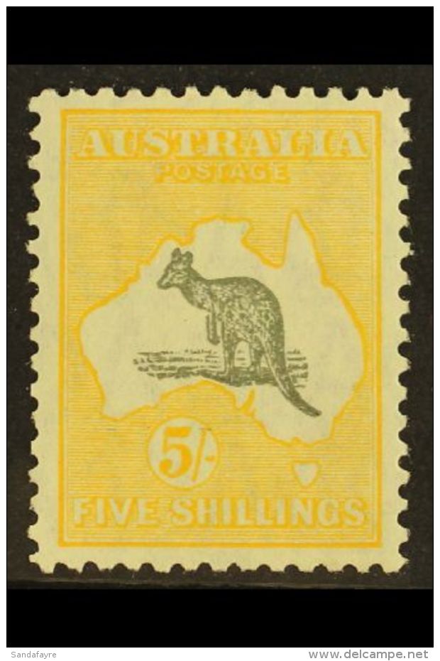 1929-30 5s Grey &amp; Yellow Roo, SG 111, Very Fine Mint, Good Centering, Lovely Fresh Colour. For More Images,... - Altri & Non Classificati