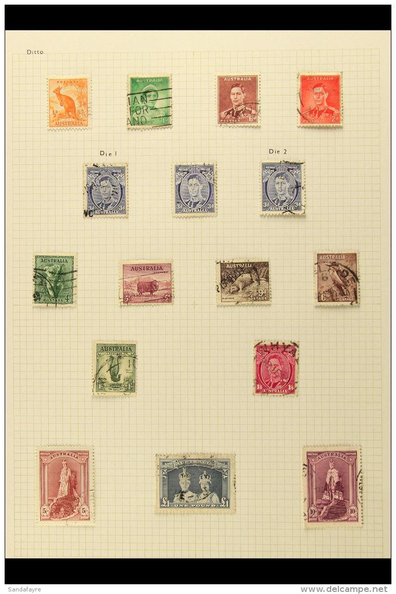 1913-49 ALL DIFFERENT USED COLLECTION Includes 1913 6d Kookaburra, 1930 Sturt Set, 1930 Surcharge Set, 1931... - Altri & Non Classificati