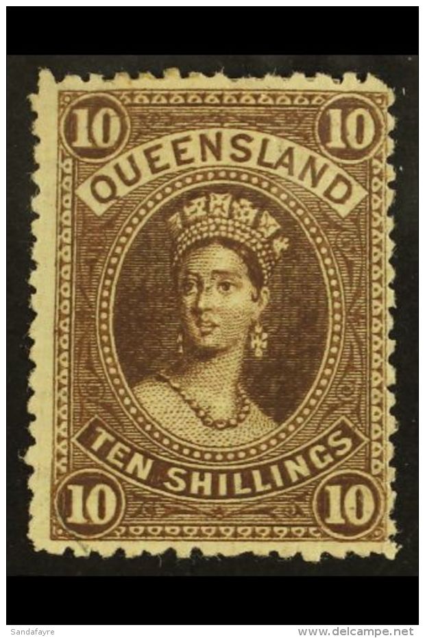 QUEENSLAND 1895 10s Brown Wmk Sideways, SG 164, Fine Mint With Short Perf At Top. For More Images, Please Visit... - Altri & Non Classificati