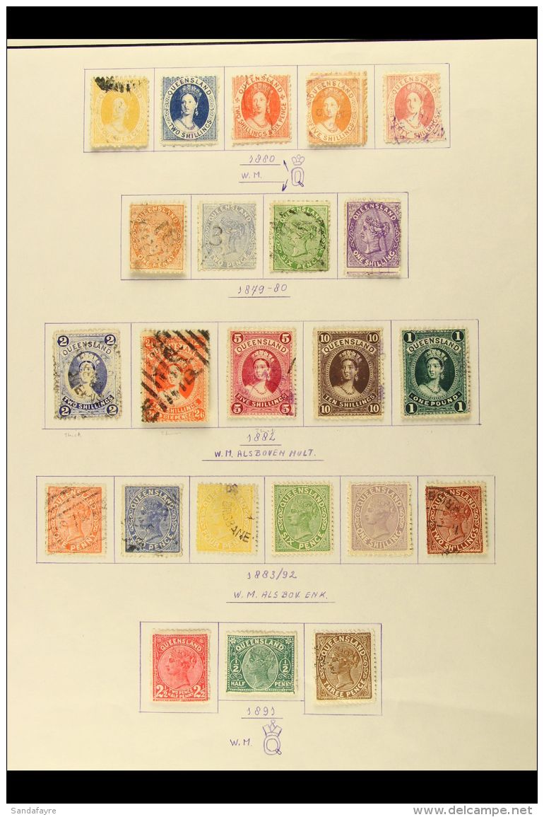 QUEENSLAND 1862-1905 ATTRACTIVE COLLECTION Neatly Presented. A Useful Mint &amp; Used Range Of Chalon Types To... - Altri & Non Classificati