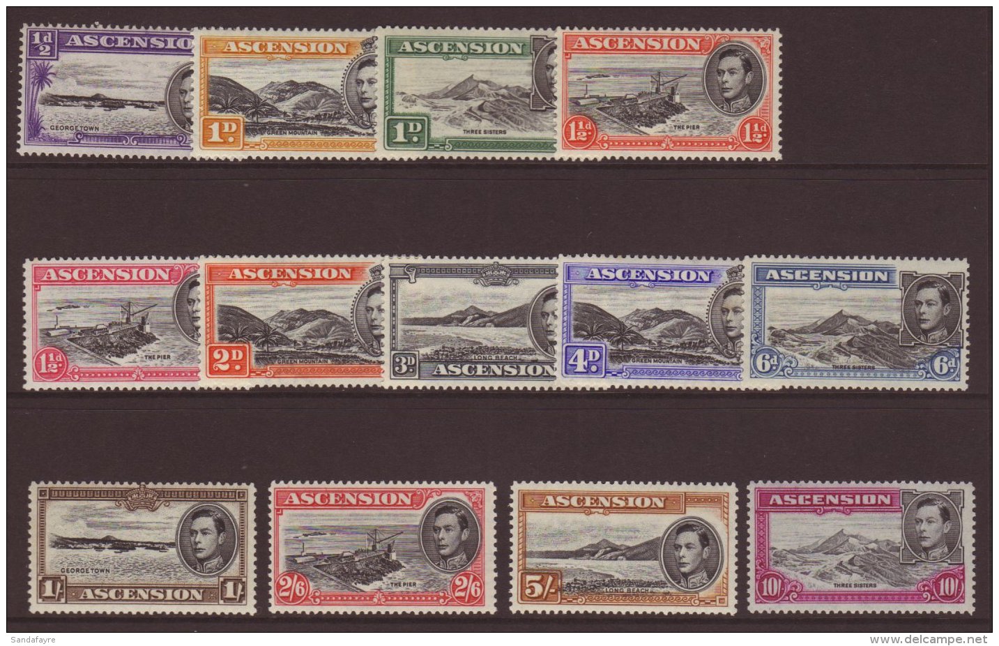 1938-53 Definitive Set - Perf 13, SG 38b/47a, Never Hinged Mint (13 Stamps) For More Images, Please Visit... - Ascensione