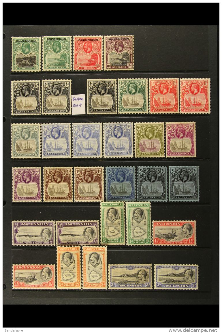 1922-1937 MINT COLLECTION On Stock Pages, Inc 1922 Opts To 1&frac12;d &amp; 8d, 1924-33 Set (ex 4d) Inc &frac12;d... - Ascensione