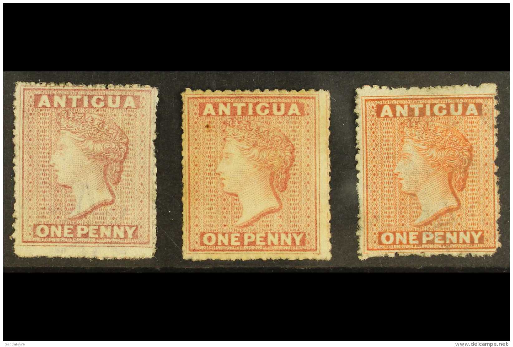 1863-67 1d All Three Shades (SG 5, 6 &amp; 7) Mint, At Least Two Regummed. (3 Stamps) For More Images, Please... - Altri & Non Classificati