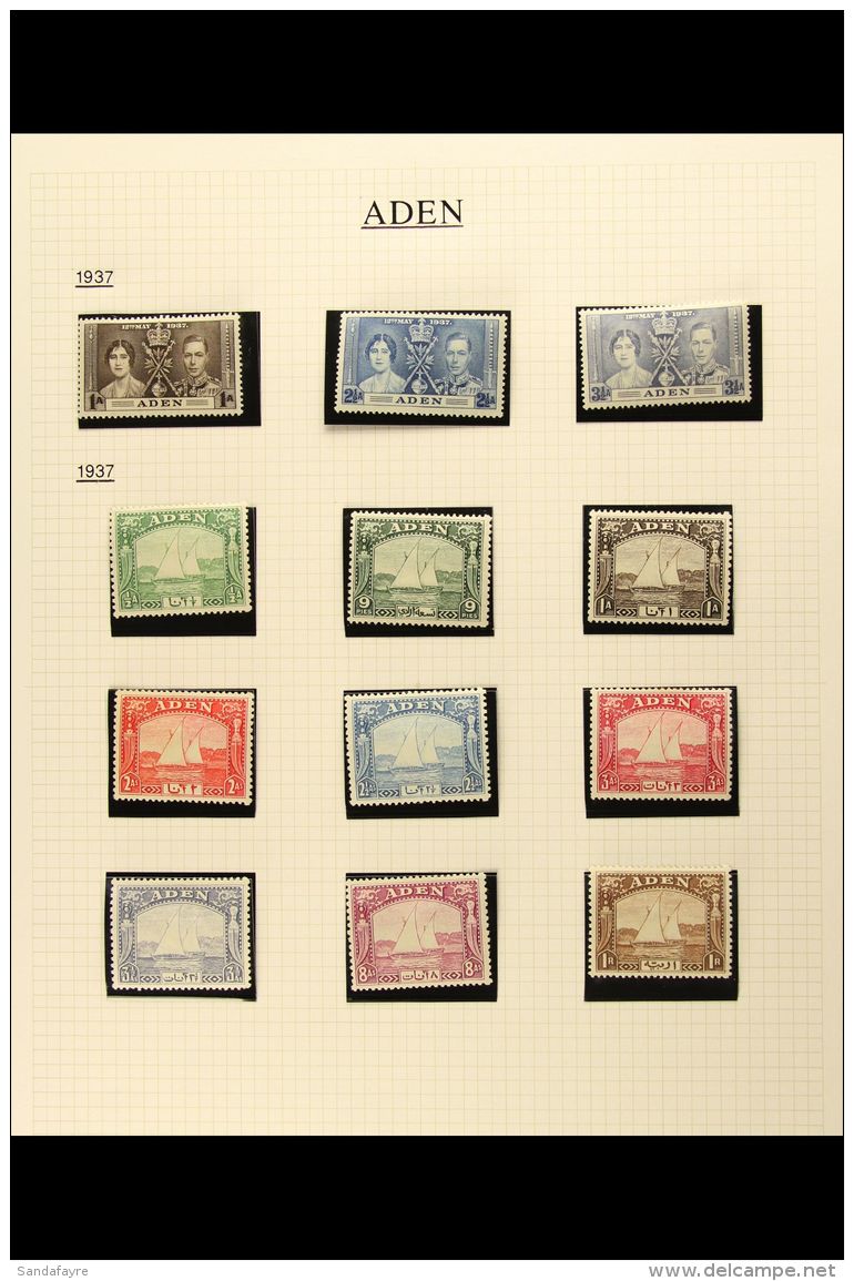 1937-52 KGVI MINT COLLECTION Presented In Mounts On Album Pages. A Highly Complete Collection With 1937 Dhows Set... - Aden (1854-1963)