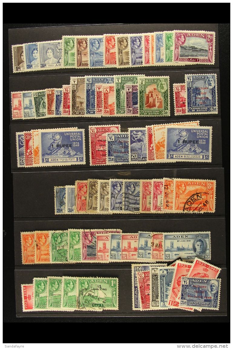 1937-51 Of Stamps On Pages And Stockcards From Many Different Old Collections, Some Light Duplication And Mixed... - Aden (1854-1963)