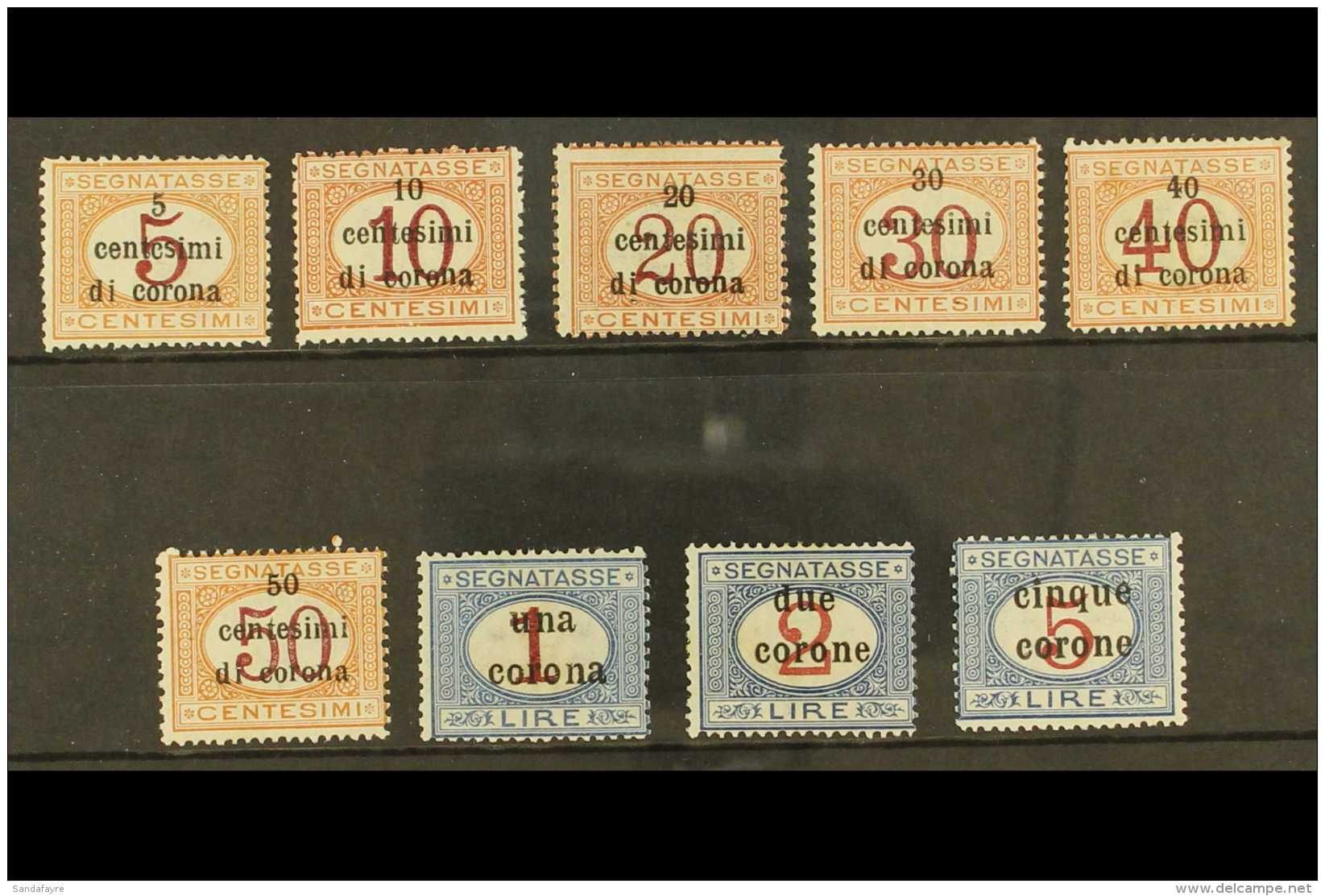 WWI - ITALY TRENTINO &amp; TRIESTE - 1919 Postage Due Surcharge Set, Sass S3, Very Lightly Hinged Mint, Top Values... - Non Classificati