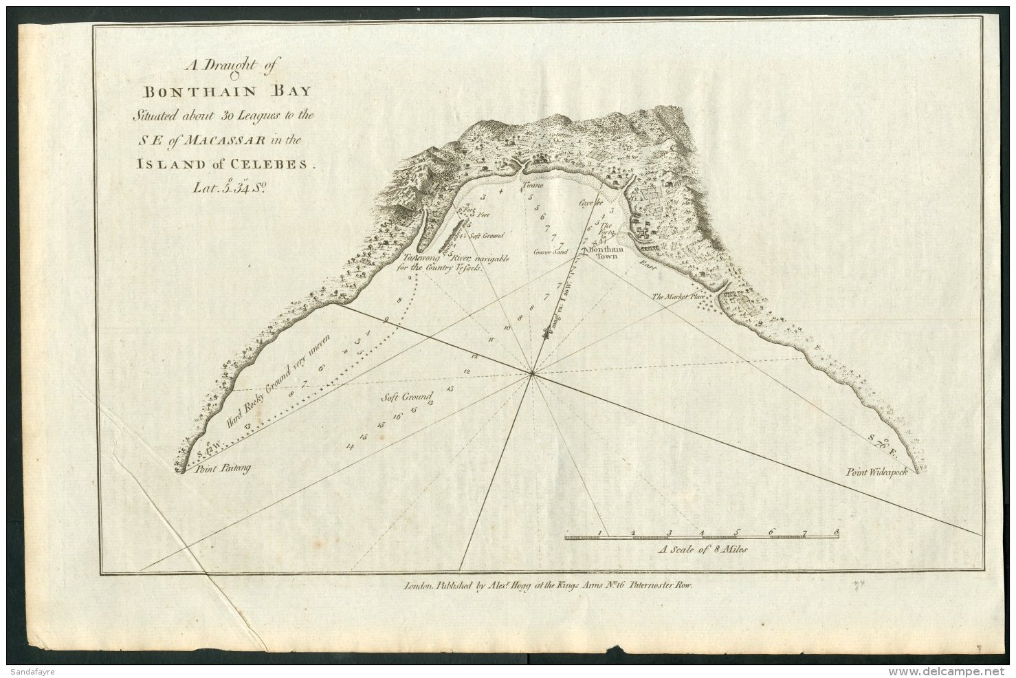 1787 MAP - CELEBES (INDONESIAN SULAWESI) "A Draught Of BONTHIAN BAY, Situated About 30 Leagues To The SE Of... - Altri & Non Classificati