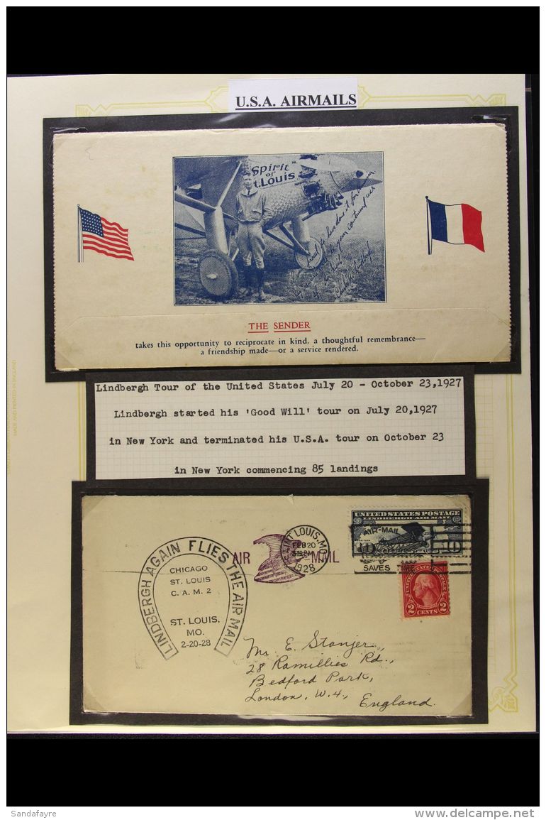 LINDBERGH FLIGHTS 1927 Lindbergh "Good Will" Tour Covers And Cards Incl Springfield Illinois 4 X Different... - Altri & Non Classificati